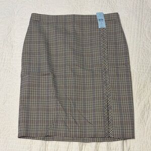 Ann Taylor Black and White Checkered Pencil Skirt